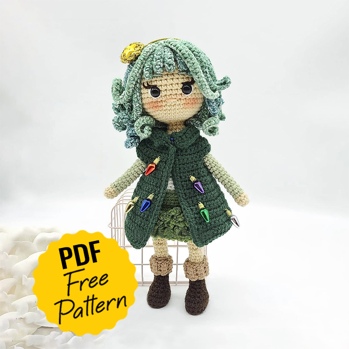 crochet doll pattern. cute doll amigurumi pattern pdf
