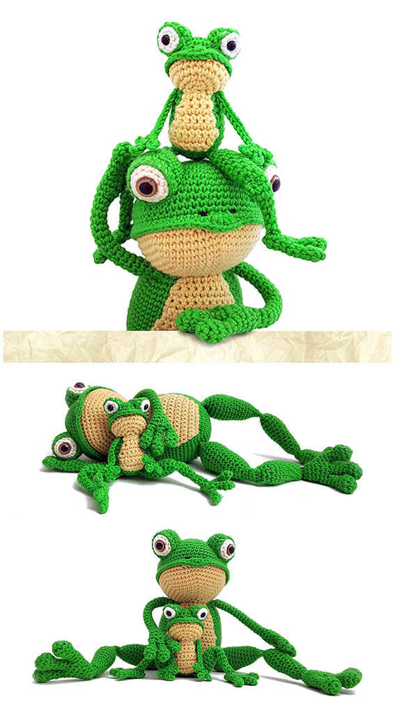 Amigurumi Swimming Frog Crochet Free PDF Pattern - Amigurumi
