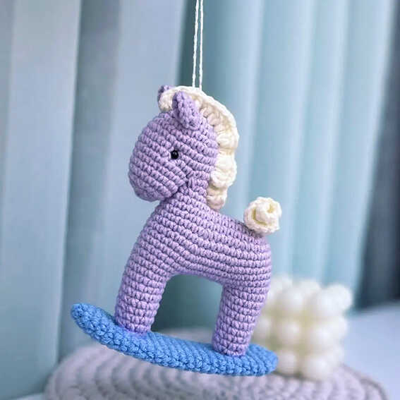 Crochet rocking horse amigurumi