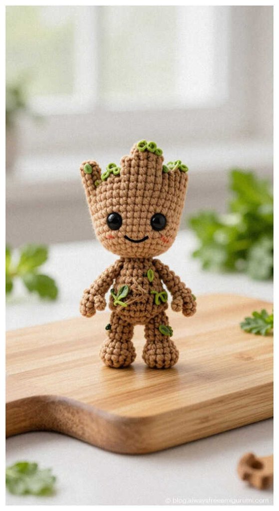 No Sew Amigurumi: Free baby groot pattern idea perfect for a quick DIY gift.
