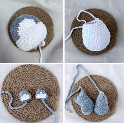 A complete visualization of all individual Barsik Cat parts, providing a stylistic preview of the entire crochet project components. This image helps you visualize the scale and quantity of pieces required for this free pattern. We offer this artistic reference to guide your crafting preparation.