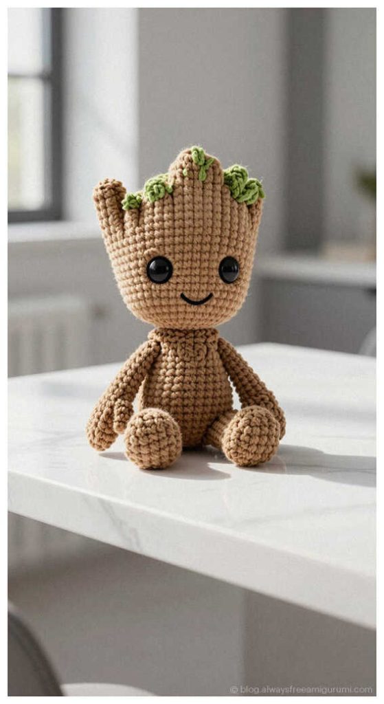 No Sew Amigurumi Pattern: Creative baby groot inspiration for handmade nursery decor.