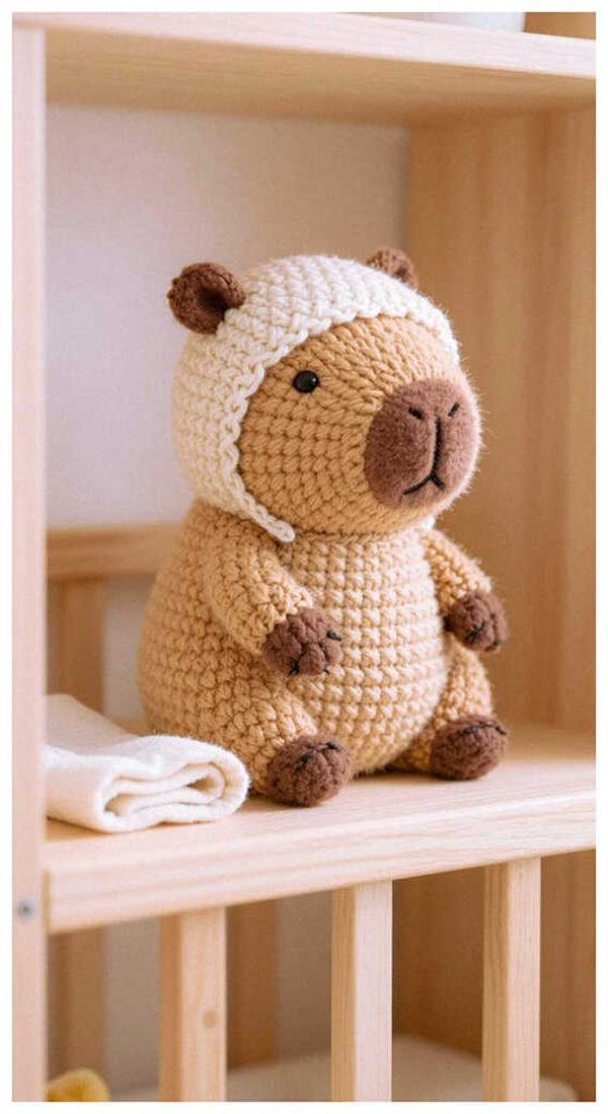 mini crochet capybara amigurumi doll cute handmade capybara toy simple design