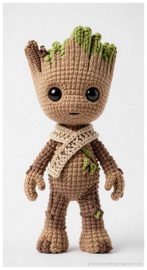 Nursery Decor Inspiration: Stylish no sew amigurumi groot that adds a modern touch.