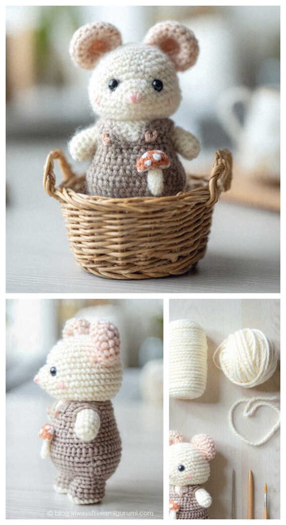 cute hamster amigurumi crochet doll in basket handmade hamster crochet toy cozy crochet decor idea