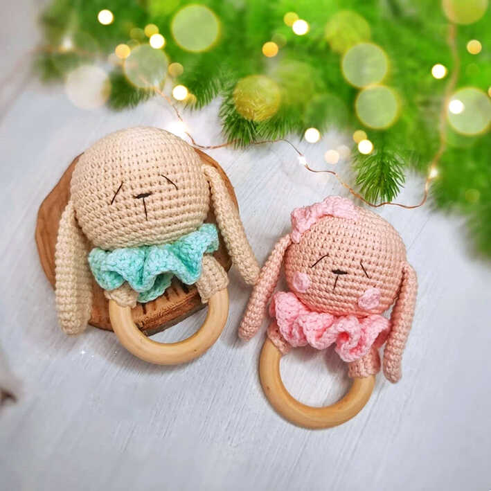 Free Bunny Baby Rattle Amigurumi Pattern