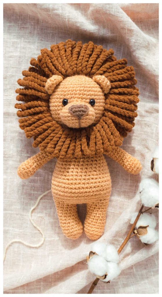 crochet lion amigurumi with fluffy mane cute handmade lion toy free pattern inspiration