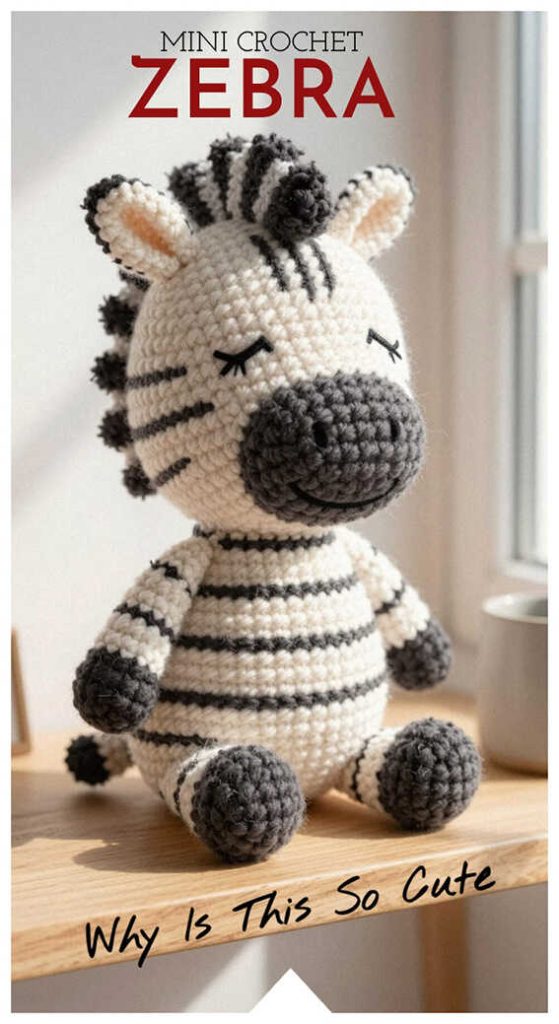 crochet zebra amigurumi doll cute handmade zebra toy striped design free pattern inspiration