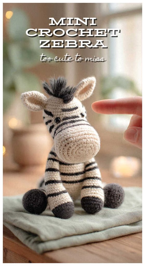 small crochet zebra amigurumi in hand cute handmade zebra toy free pattern inspiration