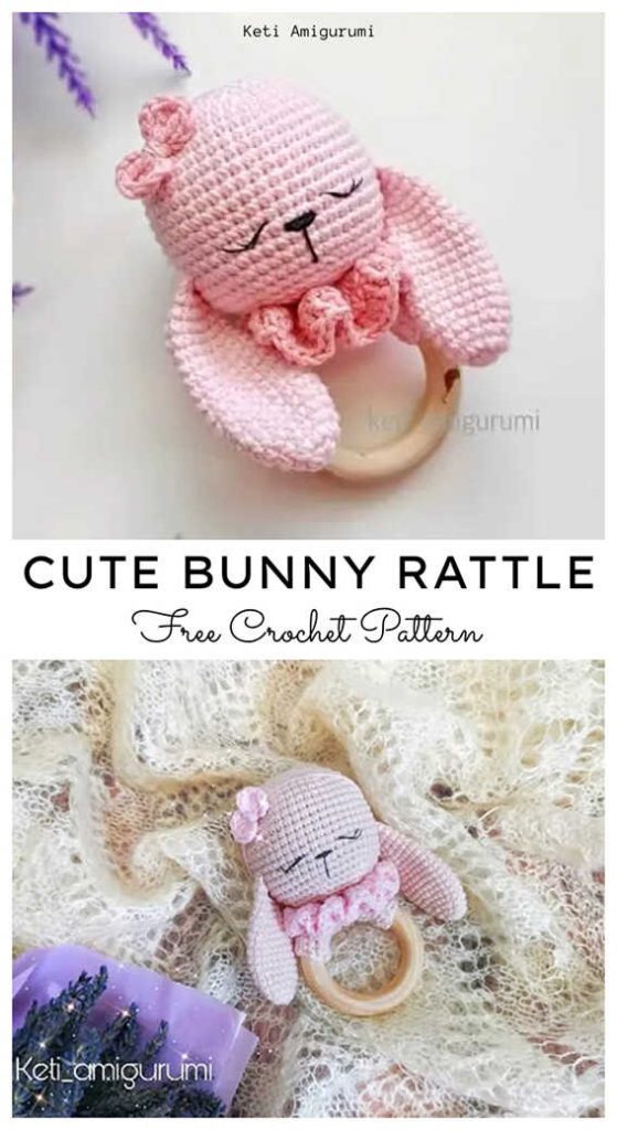 easy crochet bunny baby rattle free pattern beginner friendly handmade baby toy