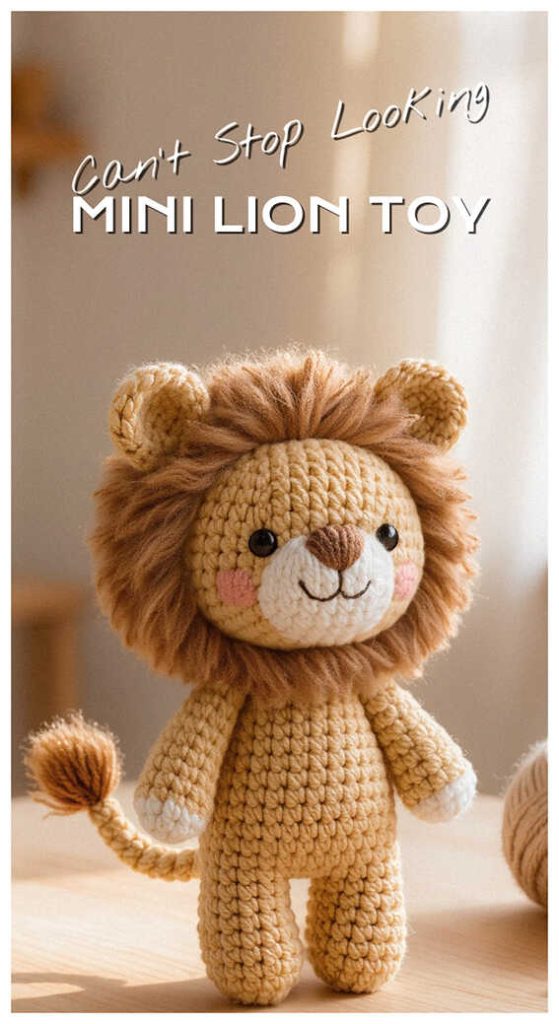 mini crochet lion amigurumi doll cute handmade lion toy free crochet pattern style gift idea