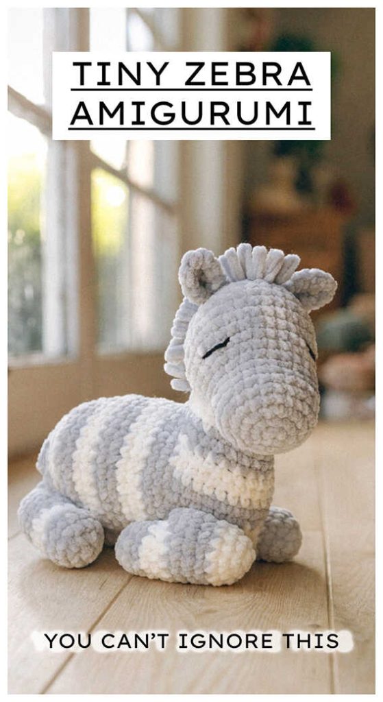 tiny crochet zebra amigurumi cute handmade zebra toy free pattern inspiration soft yarn detail