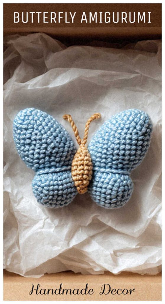 crochet butterfly amigurumi with blue wings cute handmade butterfly toy free pattern inspiration