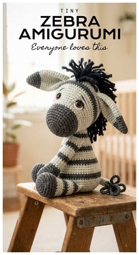 cute crochet zebra amigurumi sitting doll handmade zebra toy free pattern inspiration