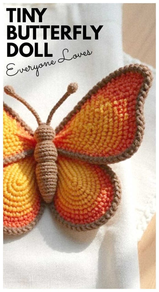 colorful crochet butterfly amigurumi with gradient wings cute handmade butterfly toy free pattern inspiration