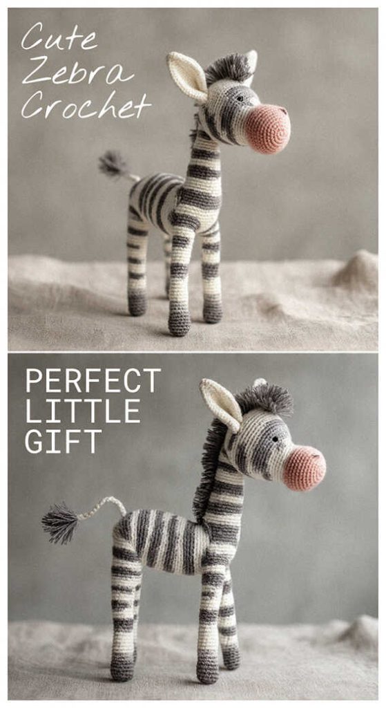 striped crochet zebra amigurumi set cute handmade zebra toys free pattern inspiration gift idea