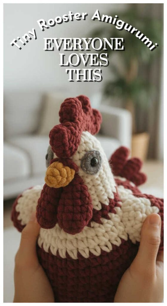 adorable crochet rooster amigurumi free pattern handmade chicken toy small size