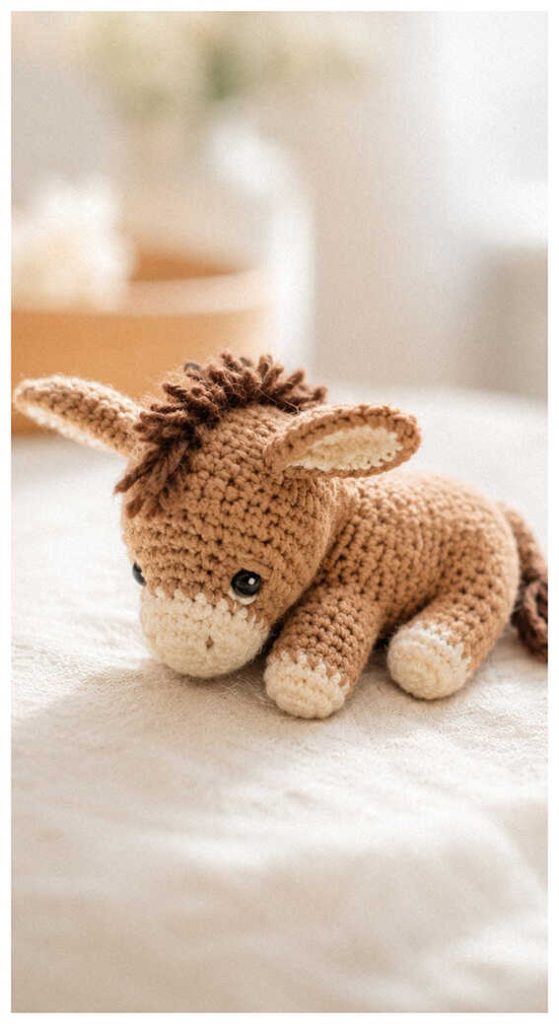 tiny crochet donkey you will love cute handmade farm animal inspiration