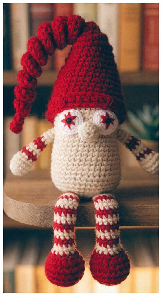 christmas gnome crochet doll handmade plush amigurumi inspiration with festive red hat