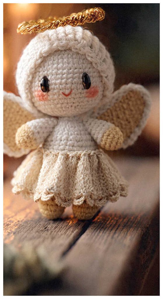 cozy angel doll amigurumi handmade crochet inspiration with warm holiday decor styling