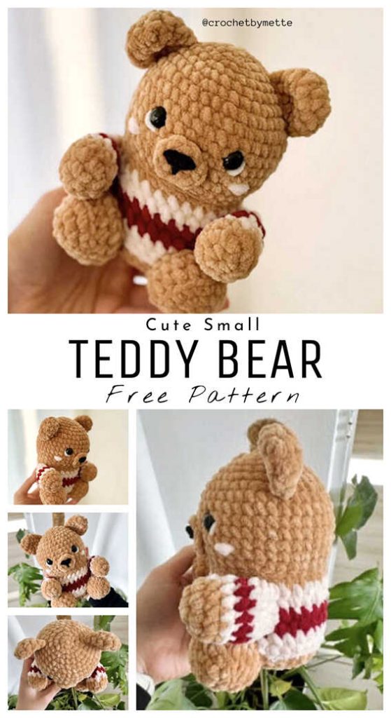 crochet teddy bear amigurumi free pattern cute handmade bear toy soft yarn detail