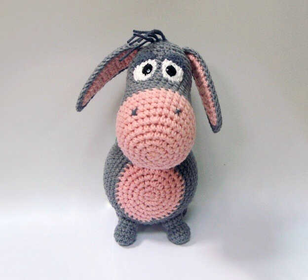 crochet donkey amigurumi free pattern cute handmade donkey toy soft yarn detail