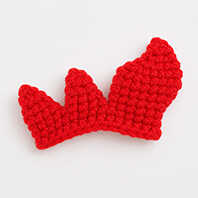 crochet rooster comb and wattle amigurumi free pattern red details pieces