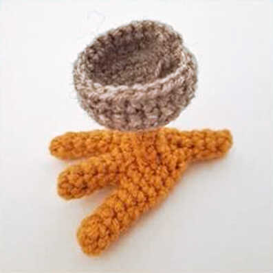crochet rooster legs amigurumi free pattern small chicken feet parts step by step