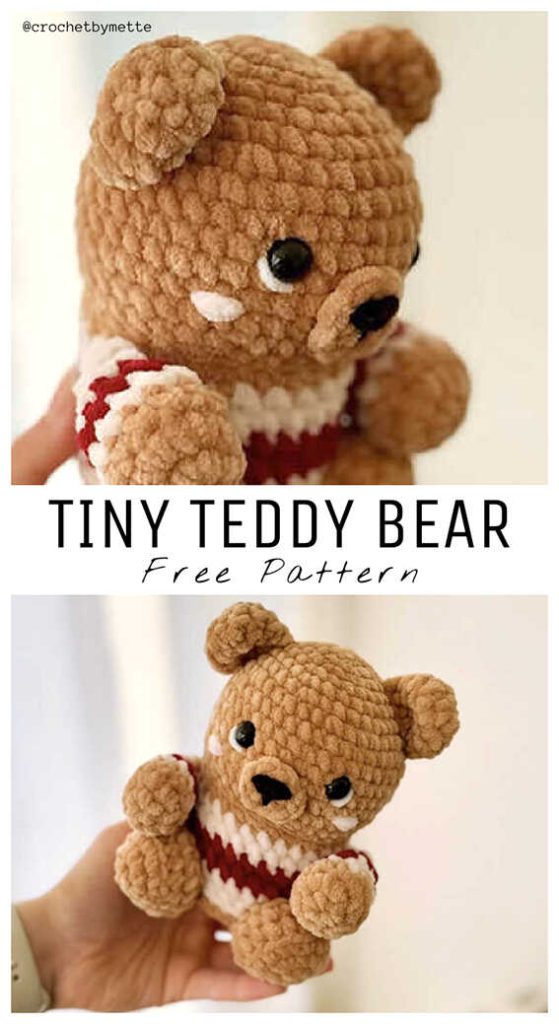 tiny crochet teddy bear amigurumi free pattern cute handmade mini bear toy