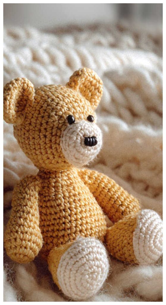 classic crochet teddy bear amigurumi cute handmade bear toy simple design