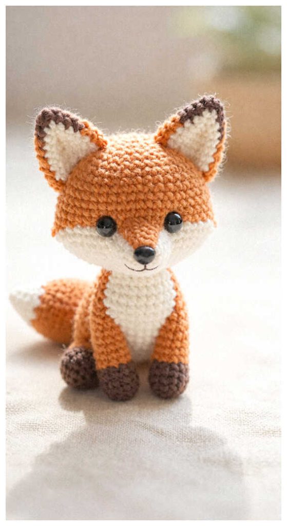 handmade fox toy crochet amigurumi cute woodland animal inspiration