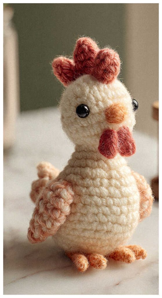 little crochet chicken amigurumi free pattern handmade rooster toy cute detail