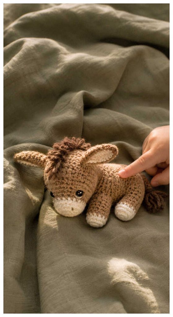 cutest crochet donkey amigurumi handmade farm animal toy cozy inspiration
