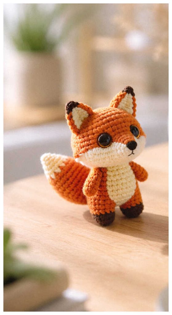 tiny woodland fox crochet amigurumi cute handmade toy soft yarn inspiration