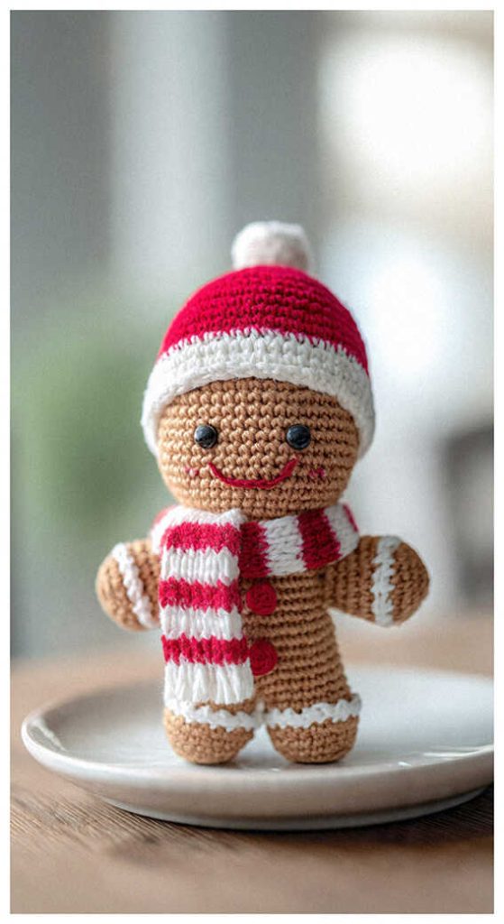Christmas gingerbread amigurumi crochet doll
