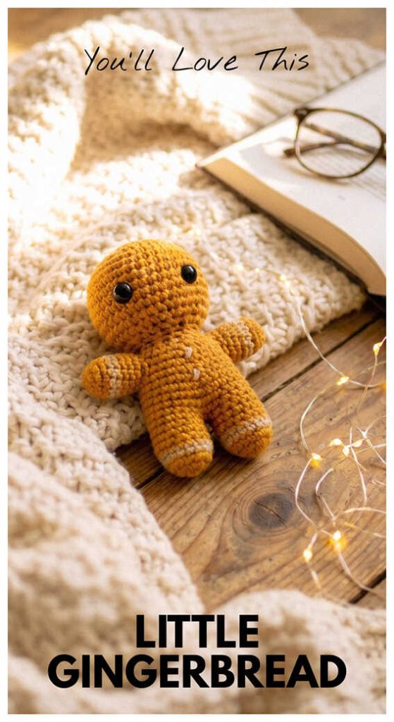 Little gingerbread amigurumi crochet plush toy